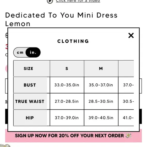 White Fox Boutique Plunge Neck Mini Dress size Medium Yellow