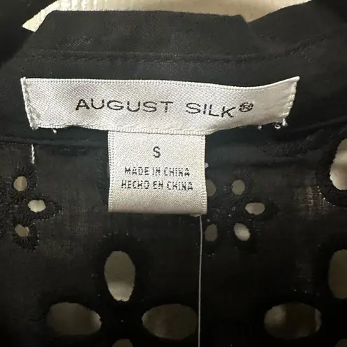 August Silk black long sleeved cut out shirt/dress