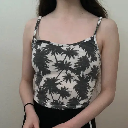 Hollister gray palm tree tank top