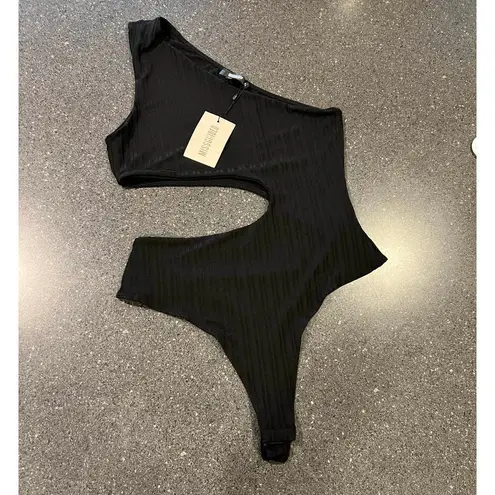 Missguided black cut out bodysuit size 10