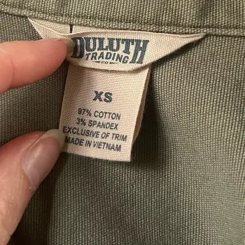 Duluth Trading Company DuluthFlex Fire Hose Ltd. Untucked Overshirt Green Size XS