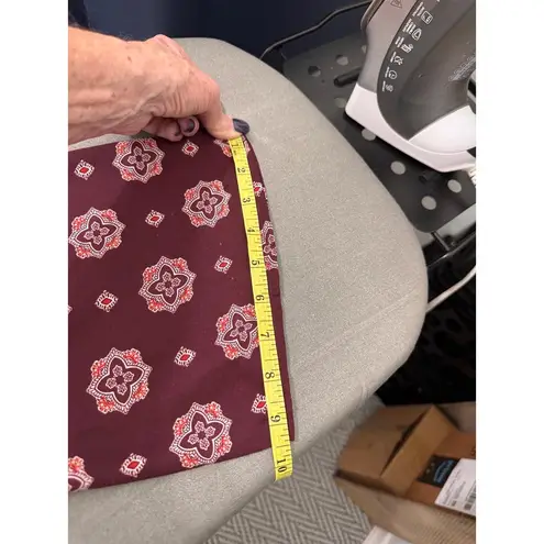 PaperMoon Burgundy Medallion Print Blouse, Boho Fall Top, 3/4 Sleeve