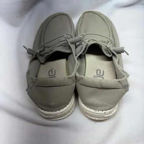 Hey Dude Grey Wendy  Shoes Women's Size 12 Casual Slip On Canvas Shoes