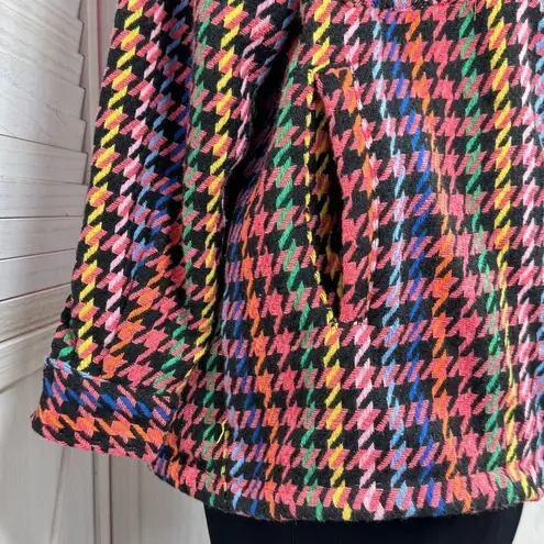 Spoon Jeans Houndstooth Tweed Rainbow Multicolor Shacket 1X Trucker Button