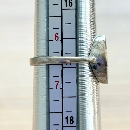 Sterling Silver 925 Om Symbol Ring Cz Paved Round Statement Ring Size 6.5