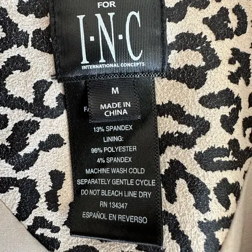INC International Concepts Black and Cream Blazer with Animal Print (740) Size M