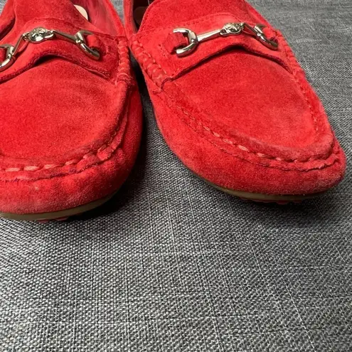 Isaac Mizrahi Live Women's 8.5W Horsebit Suede Loafers Orange