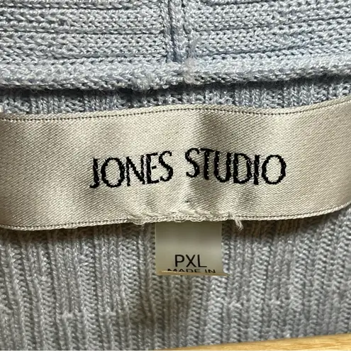 Jones Studio | Petite Light Blue Textured Open-Front Cardigan | PXL