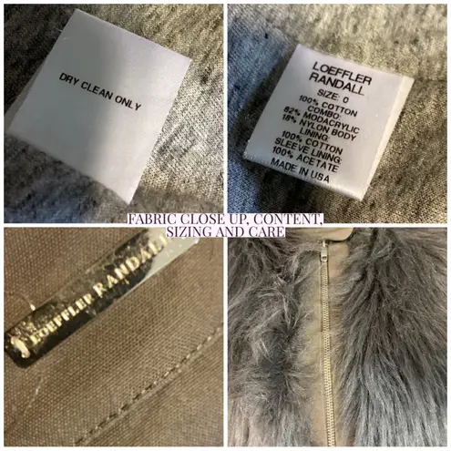 Loeffler Randall GREY FAUX FUR & GREEN COTTON JACKET (0)