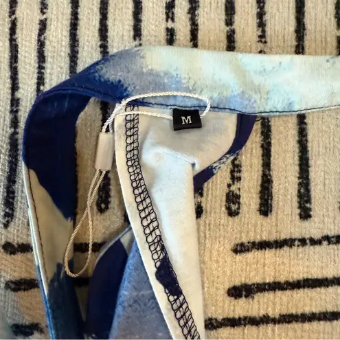 Elegant Blue and White Halter Dress Size M