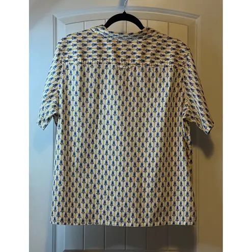 Duluth Trading Co Womens XL Short Sleeve Button Down Shirt Casual Trendy Work # Blue