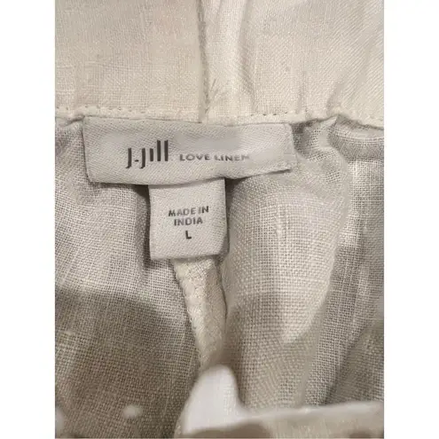 J. Jill Love Pure 100% linen wide legs Crop Capri pants size L Black Size L