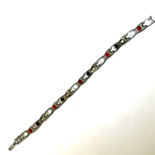 Silver tone link bracelet