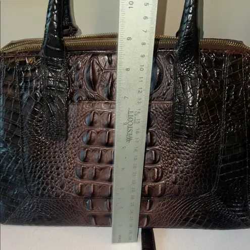 Brahmin Brown Crocodile-Embossed Satchel