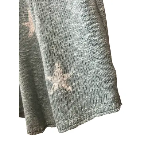 Wishlist  Knit Tank‎ Top Women's Sleeveless V-Neck Star Pattern Blue Casual