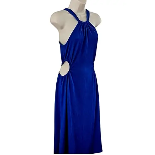 Caution to the Wind  Royal Blue Halter Dress with Side Cut-Outs - Size Small NWOT