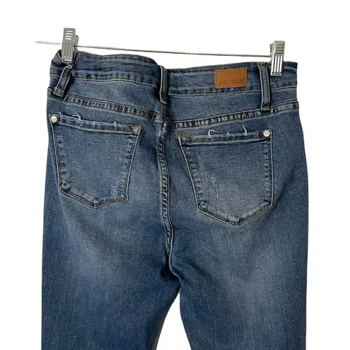 Judy Blue Judie Blue Jeans Womens Size 29 Blue Button Fly Distressed Button Fly Raw Hem