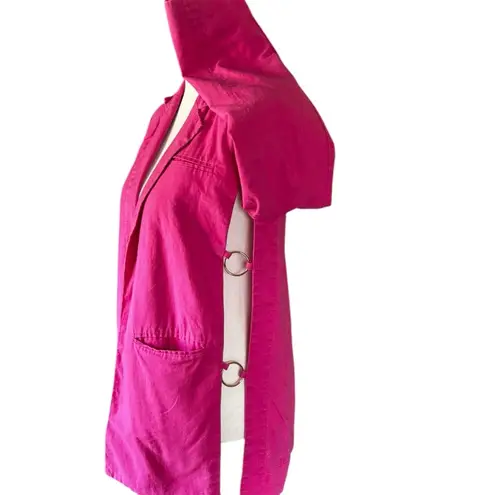 Eudon Choi Collective Oversized Pink Linen Open Blazer w/ Side Cutouts | EUC | 0