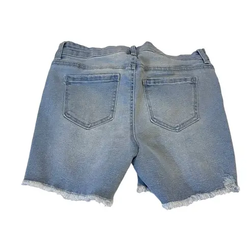 Time And Tru Maternity Comfort Stretch Distressed Denim Shorts Set of Two Size S Blue