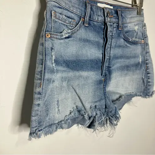 BKE Billie shorts denim distressed women’s size 25 casual raw hem trendy modern