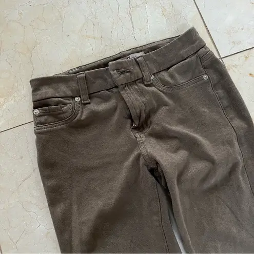 7 For All Mankind  Taupe Suede Like Cropped Pants Sz 26