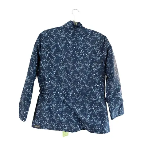 Matilda Jane Women's Navy Blue Floral Lime Green Utility Jacket 2X