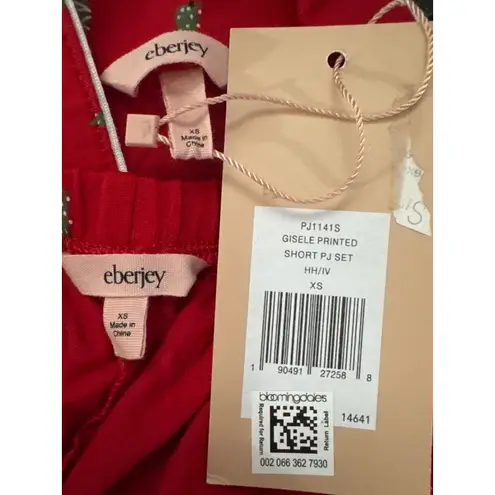 Eberjay Eberjey Gisele Printed Short PJ Set Red Christmas Holidays XS NEW W/ Tags - Image 13