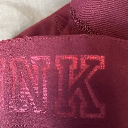 PINK - Victoria's Secret Victoria’s Secret Pink Graphic Leggings Burgundy Size Small