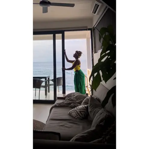 ROSIE ASSOULIN Women's Yellow Green Wrap Sarong Scoop Neck Beach Dress Size 6