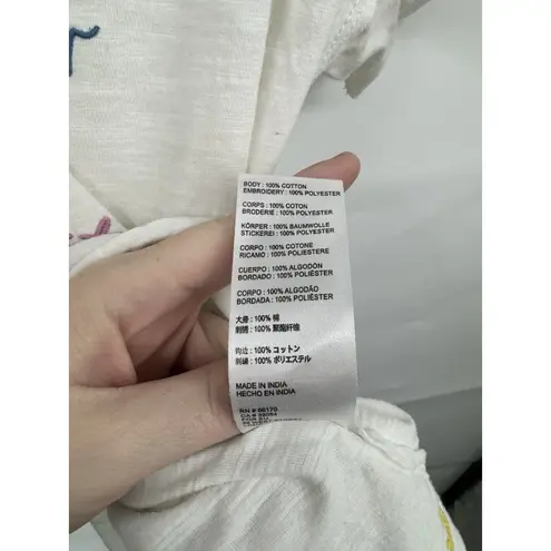 Pilcro Anthropologie  Pride Inclusivity Embroidered Rainbow Script Tee Shirt Sz S