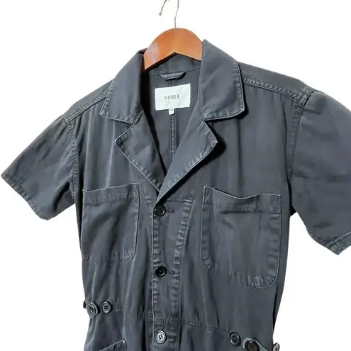 Pistola Grover Short Sleeve Jumpsuit Women’s XS Midnight Blue Casual Utility