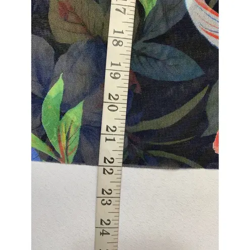 Sans Souci San Souci Women's Shear Floral Ruffled Sleeve Blouse