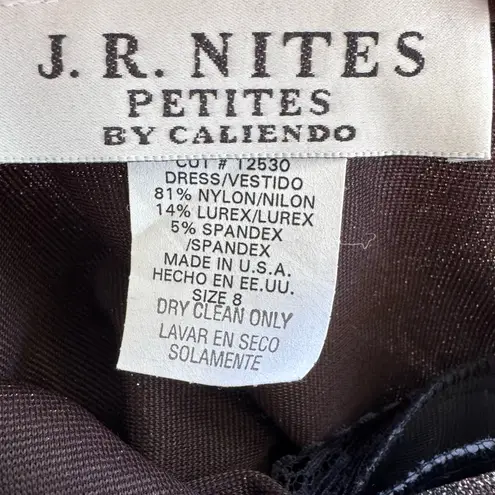 Brown and Black Zebra Print Short Sleeve Long Maxi Vintage Size 8 J. R. Nites