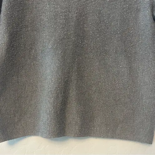 Ella Moss charcoal gray v-neck ribbed pullover sweater size large