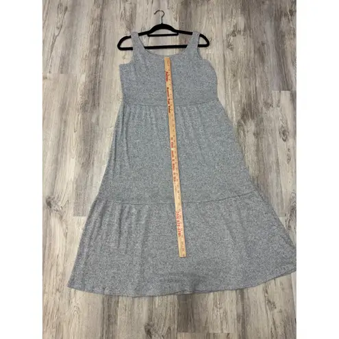 Daily Ritual Maxi Dress Sleeveless Casual Tiered Knit Heathered XL Gray