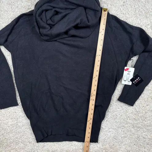 Poof New York Charcoal Grey Cowl Neck Sweater Size Large 2 Way Wear - Image 7