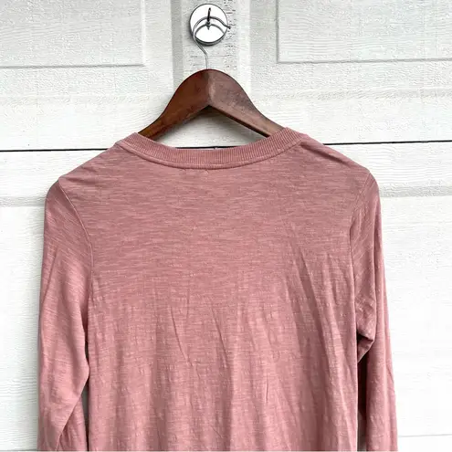 LOGO By Lori Goldstein LOGO Lori Goldstein Womens Cardigan Pink Drape Mixed Media Long Sleeve Small