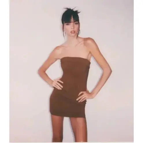 With Jean Chloe Chocolate Brown Corset Mini Dress Womens Size XScheck