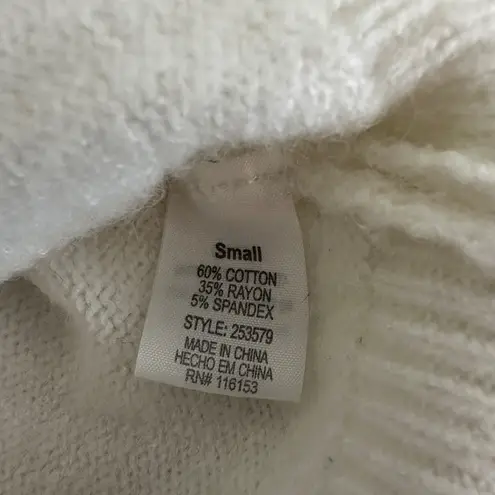 Poof New York Cream Pink SUNDAY Knit Sweater Pullover Womens Small Casual Lightweight