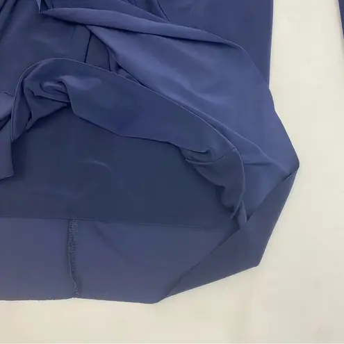 MISA Los Angeles Teget Draped Twist Front Bell Sleeve Mini Dress: Navy Blue