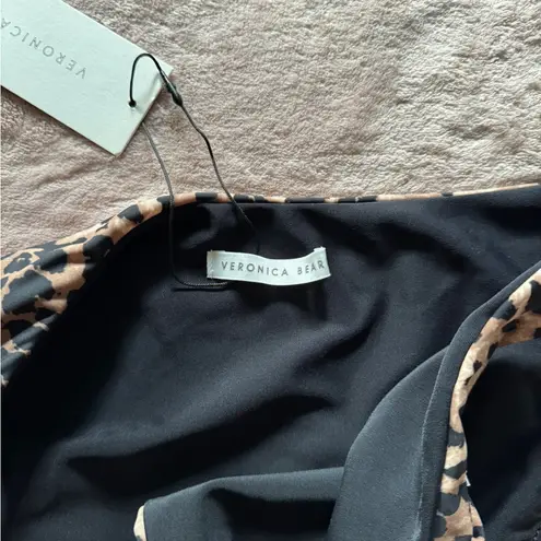 Veronica Beard Marau High Leg Brown Leopard Bikini Bottoms Size M