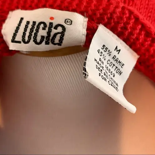 Vintage 80’s Lucia regal crest plaid sweater Red Size M