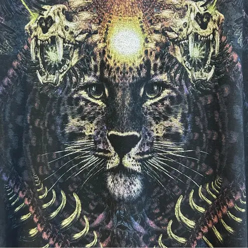 The Kooples Enchanted Tiger Black Short Sleeve Black T-shirt Size Small