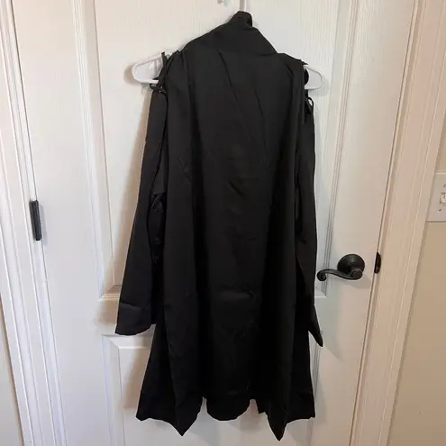 Frederick's of Hollywood Robe Womens Summer Lattice Lacing Robe Medium Black NWT