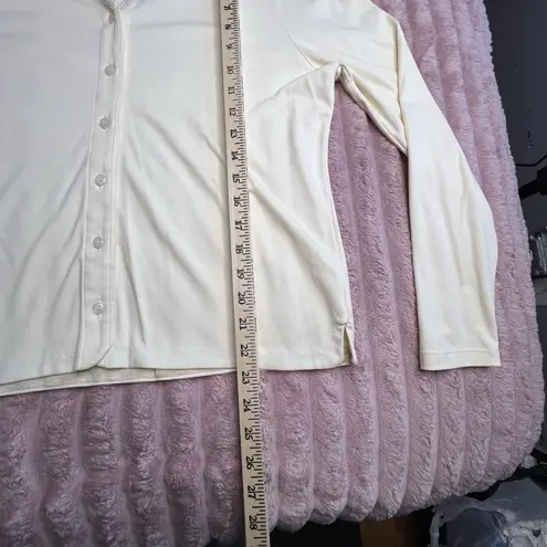 LL Bean Womens Size Large Butter Yellow Button