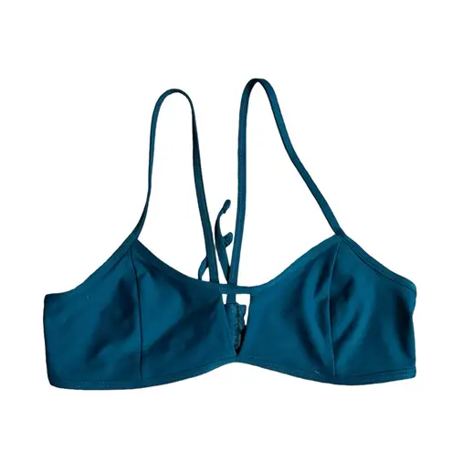 Summersalt High Dive Turquoise Bikini Top Womens Size 4 Strappy Minimal Cutout