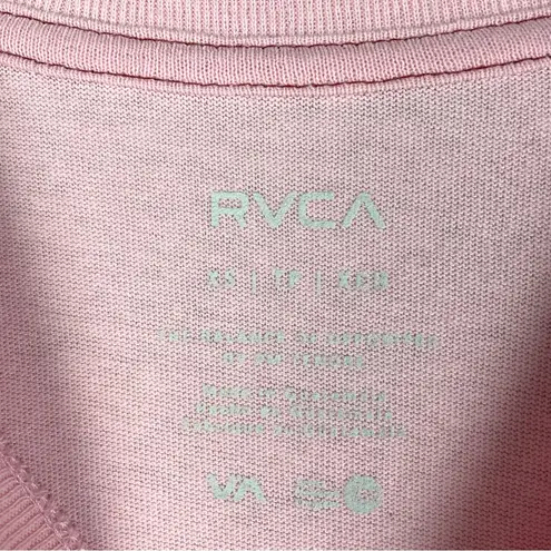 RVCA NWT  Spellout Graphic Oversized Boy Boyfriend Fit Tee T Shirt Surfer Pink XS