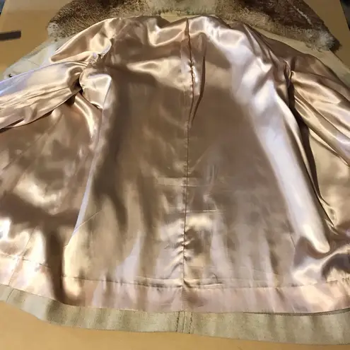 Country Pacer VINTAGE 1970'S BEIGE WOOL AND SHEARLING TRIM COAT (18)