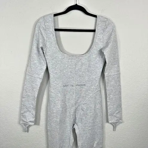 Matte Frame Longsleeve Bodysuit in Gray