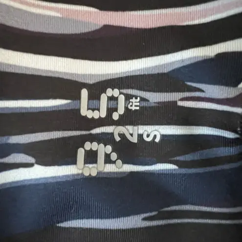 925 Fit Leggings Womens Small Black White Pink Stripe Casual Workout Athleisure